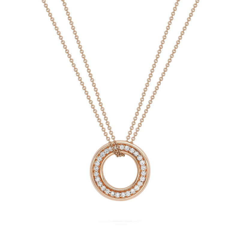 Medium Roulette Rose Gold Diamond Pendant