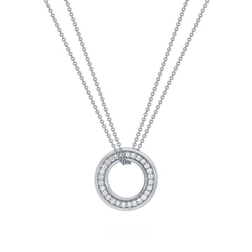Roulette Medium White Gold Diamond Pendant