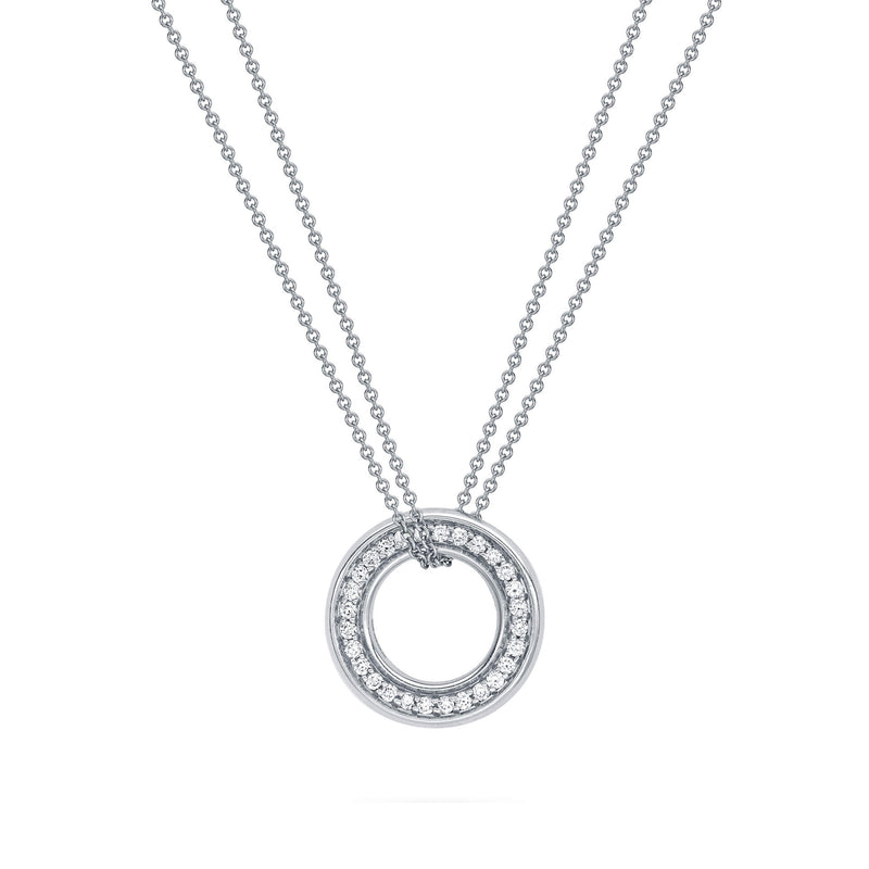 Medium Roulette White Gold Diamond Pendant