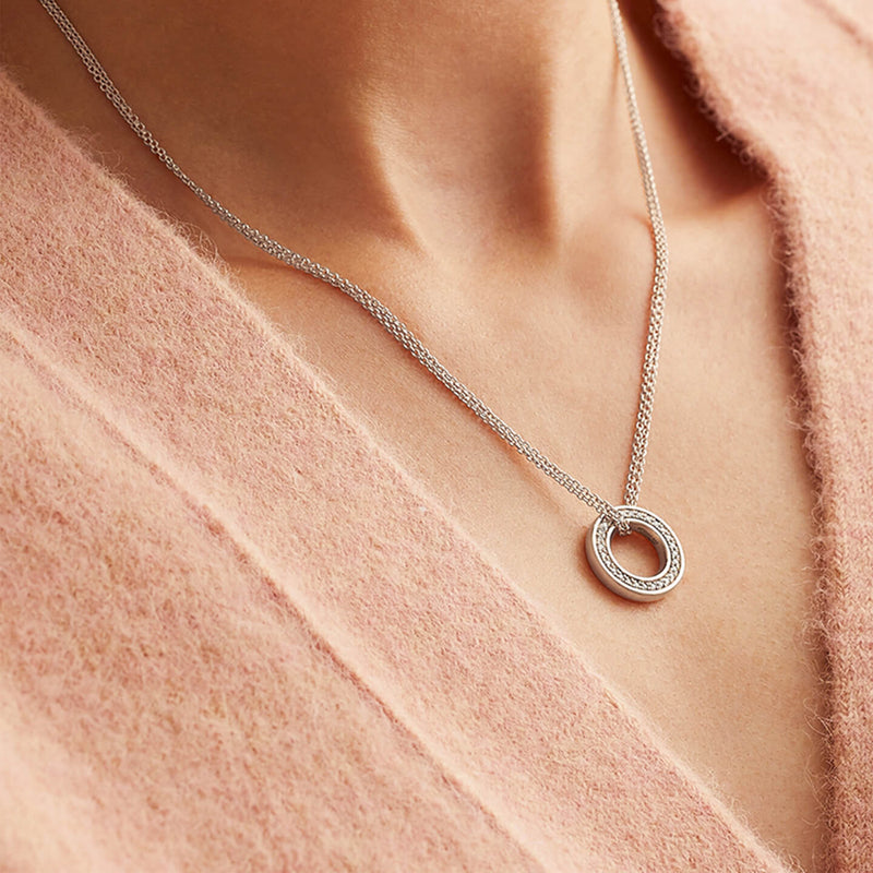 Medium Roulette White Gold Diamond Pendant