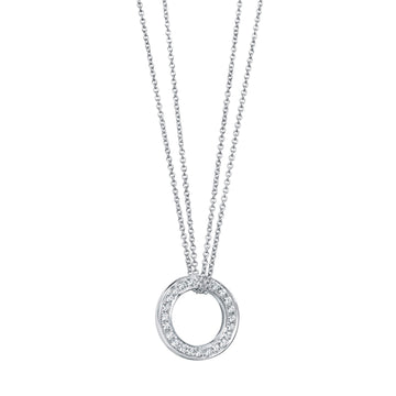 Roulette Large White Gold Diamond Pendant
