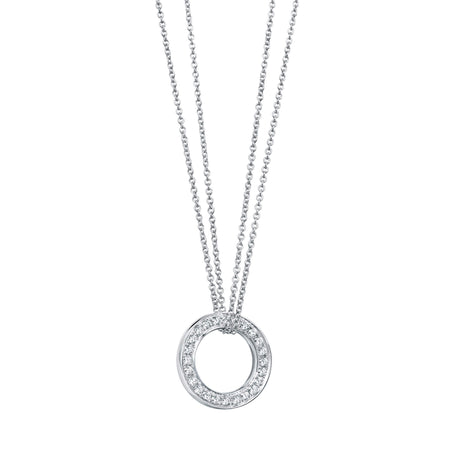 Roulette Large White Gold Diamond Pendant