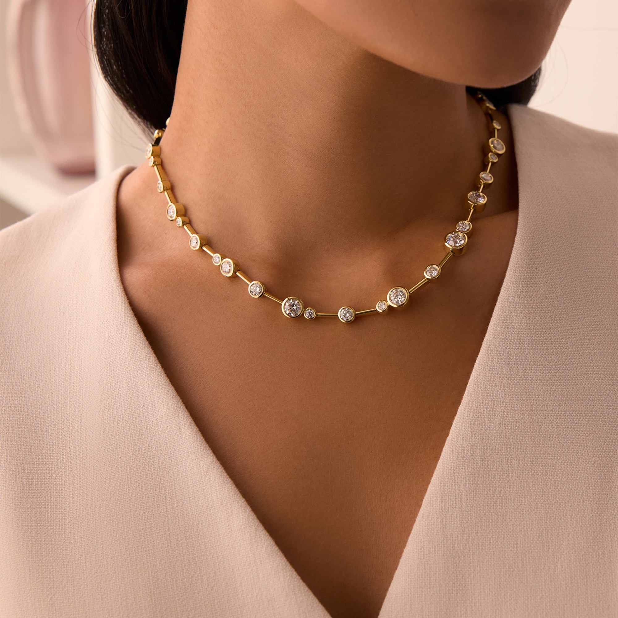 Raindance Large Yellow Gold Diamond Necklace| Boodles