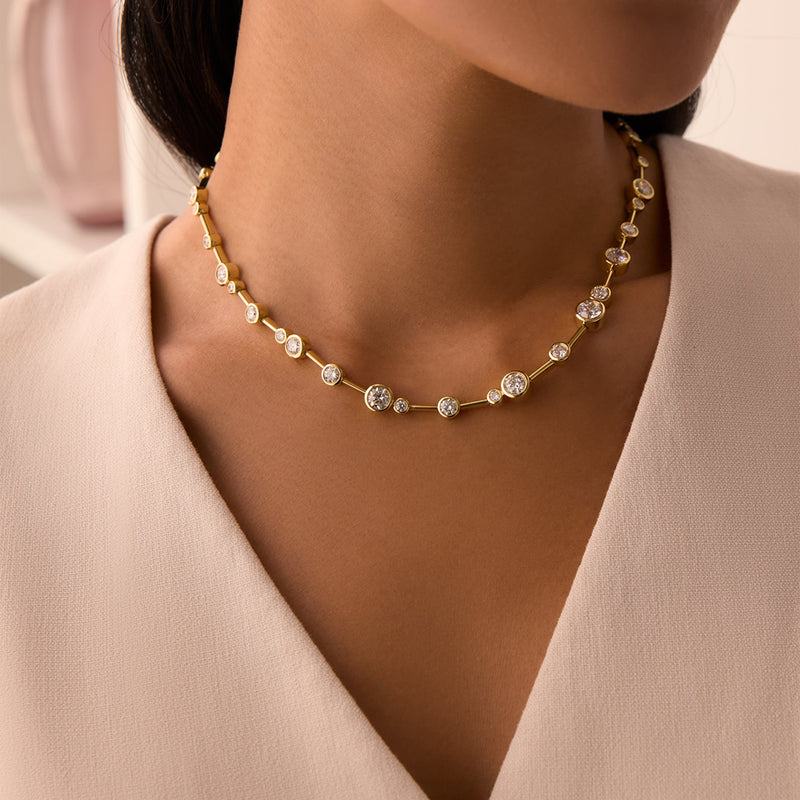 Raindance Large Yellow Gold Diamond Necklace| Boodles