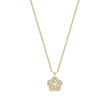 Blossom Mini Yellow Gold Diamond Pendant