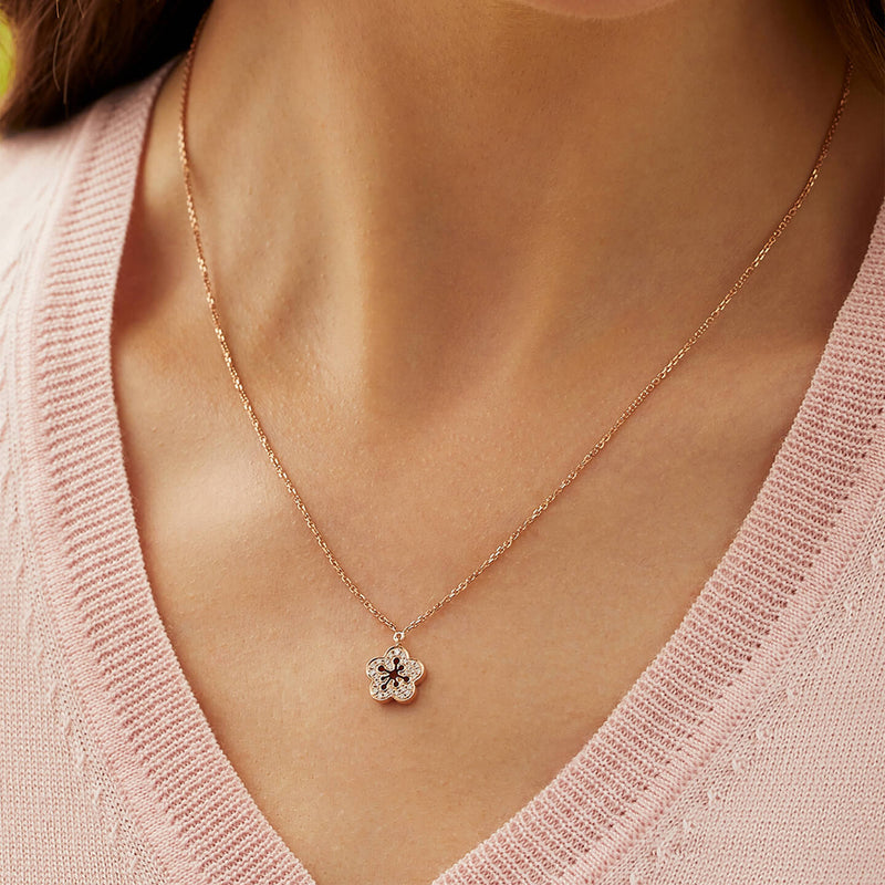 Blossom Mini Rose Gold Diamond Pendant