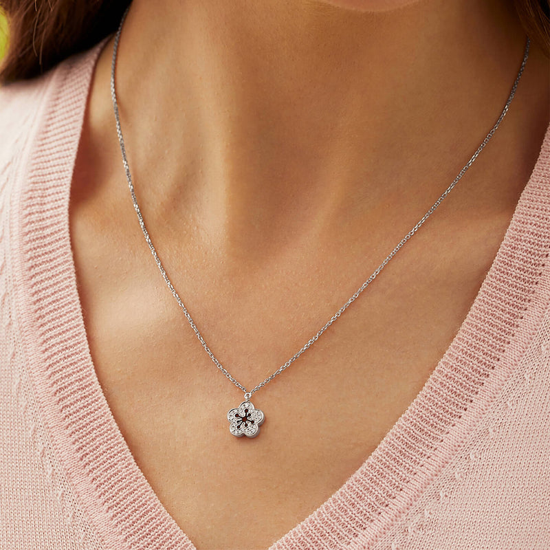 Blossom Mini White Gold Diamond Pendant
