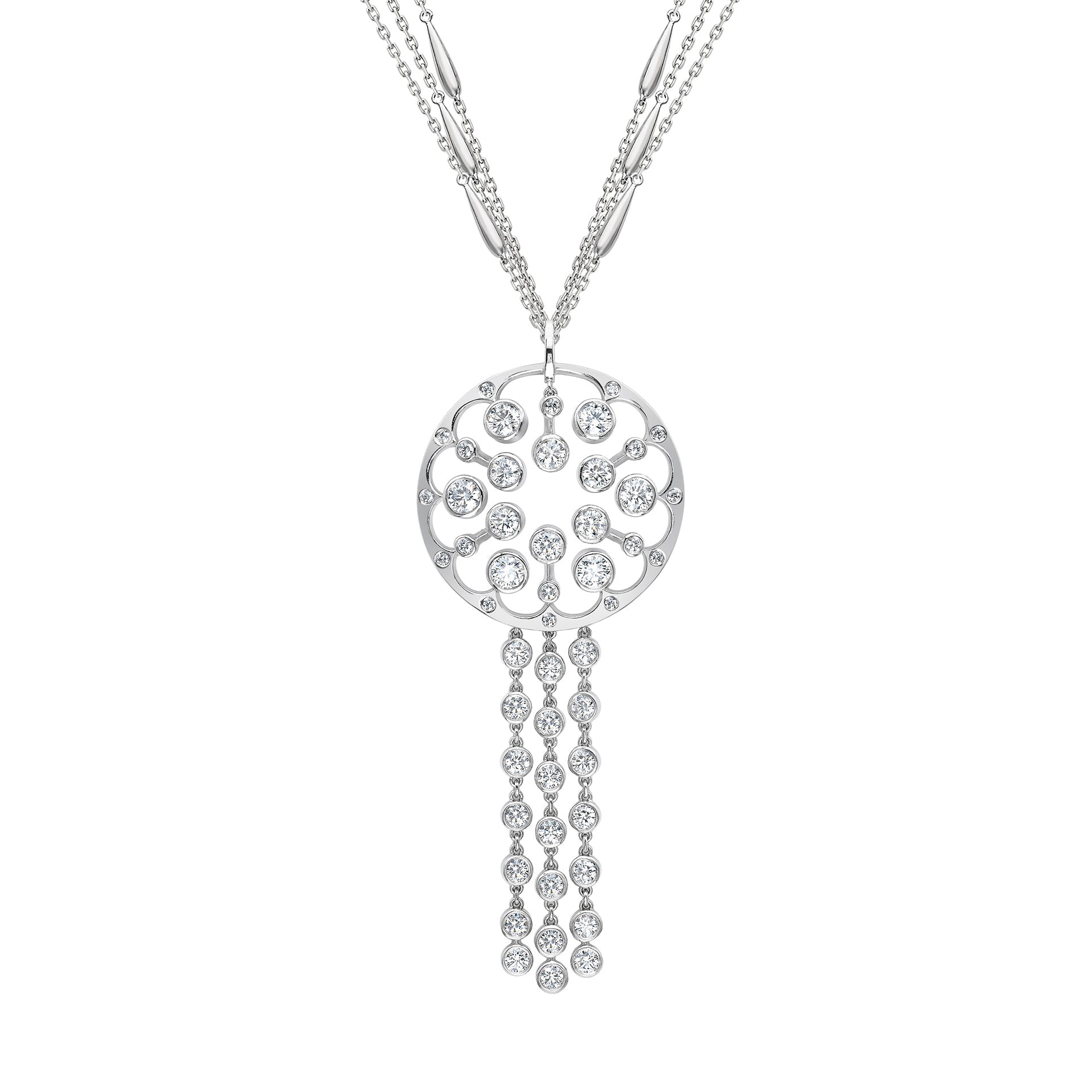 Raindance Diamond Platinum Tassel Pendant