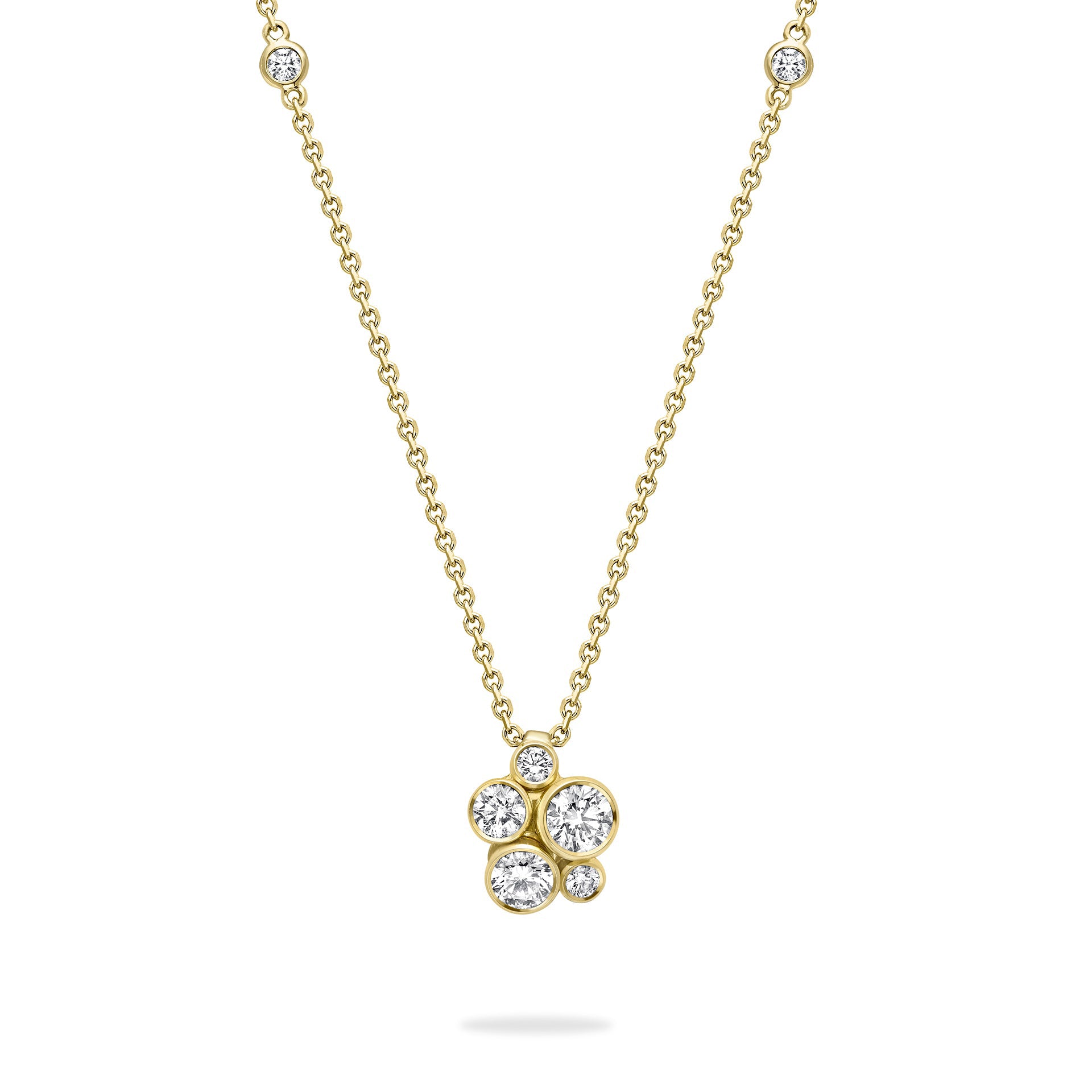 Raindance Yellow Gold Cluster Pendant | Boodles