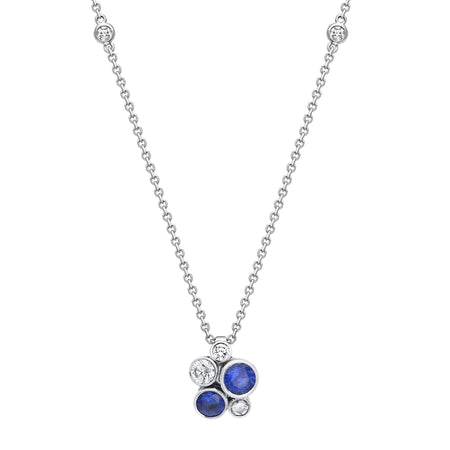 Raindance Sapphire Platinum Cluster Pendant