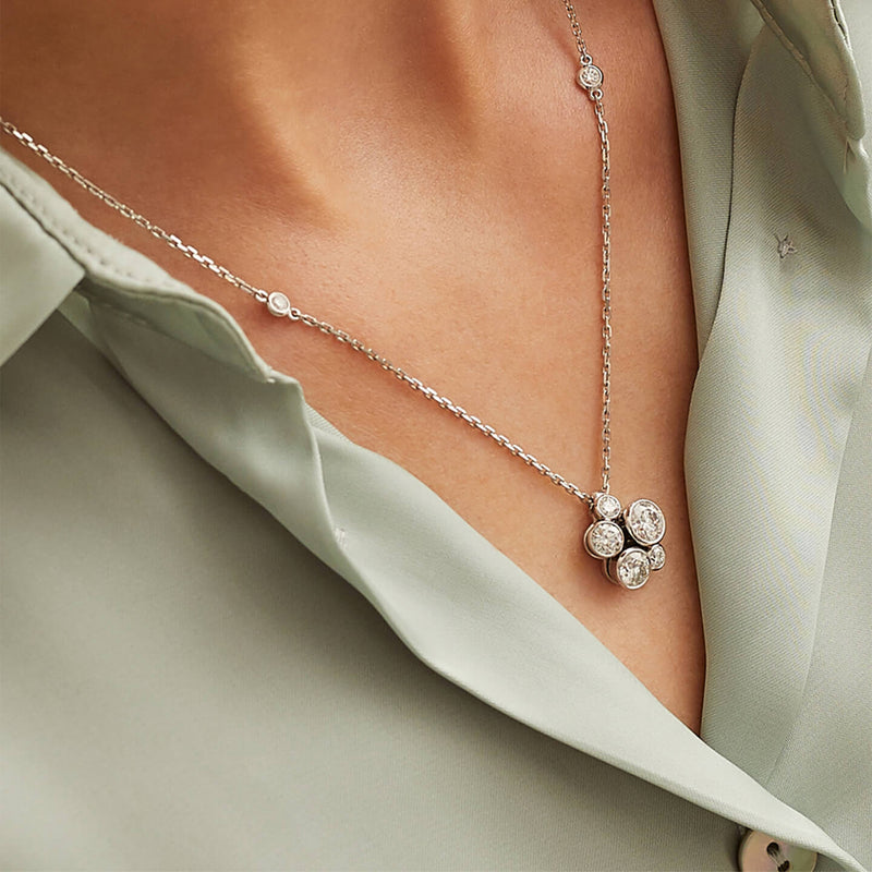 Raindance Platinum Diamond Cluster Pendant