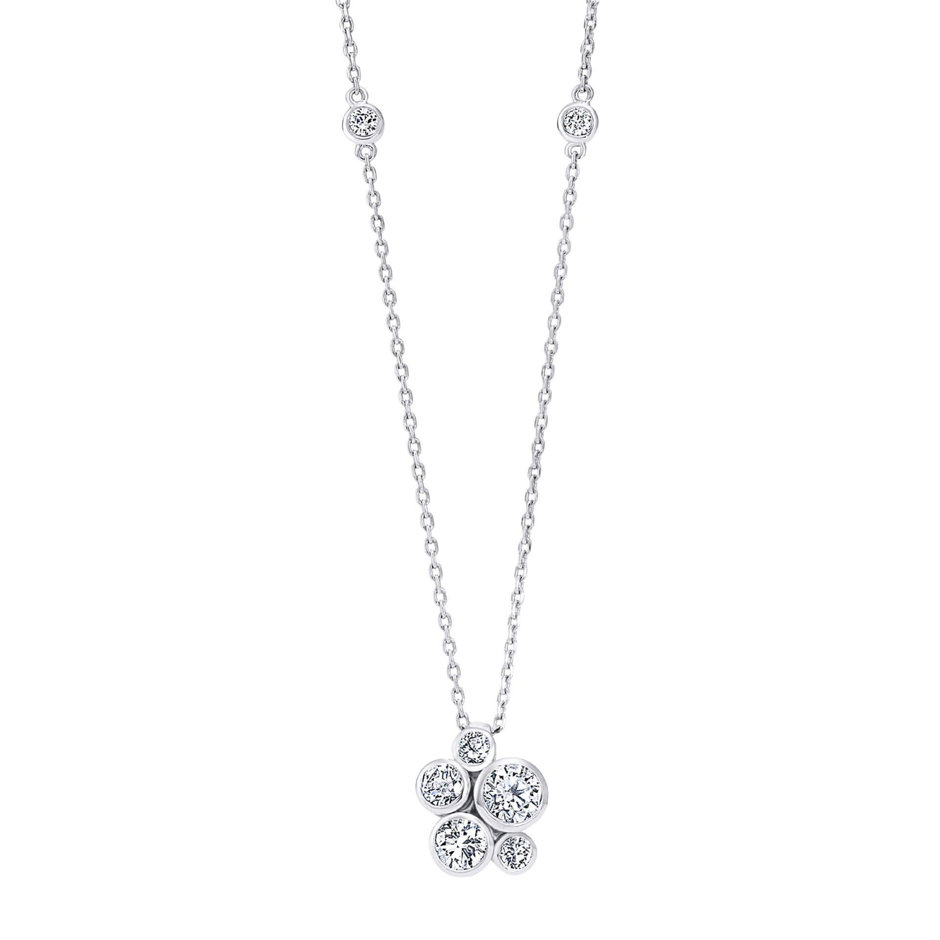 Raindance Platinum Diamond Cluster Pendant