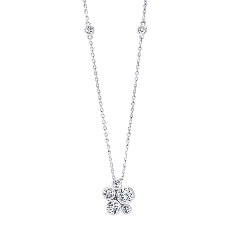 Raindance Platinum Diamond Cluster Pendant