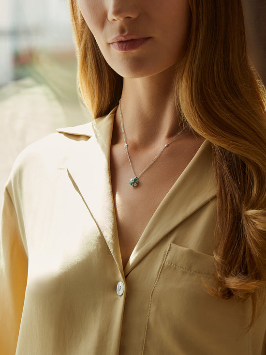 Raindance Platinum Emerald Cluster Pendant