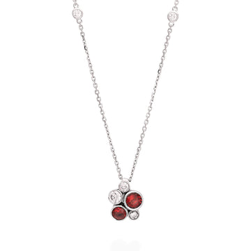Raindance Platinum Ruby Cluster Pendant