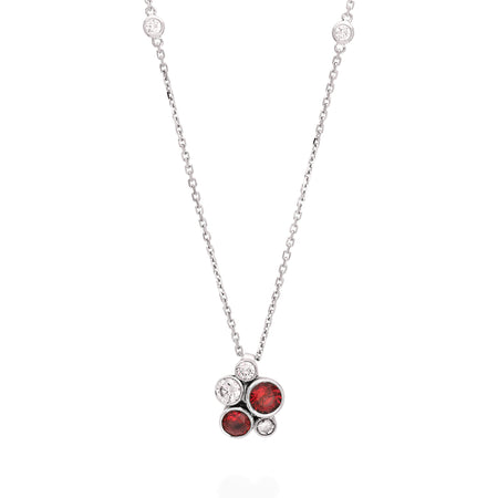 Raindance Platinum Ruby Cluster Pendant