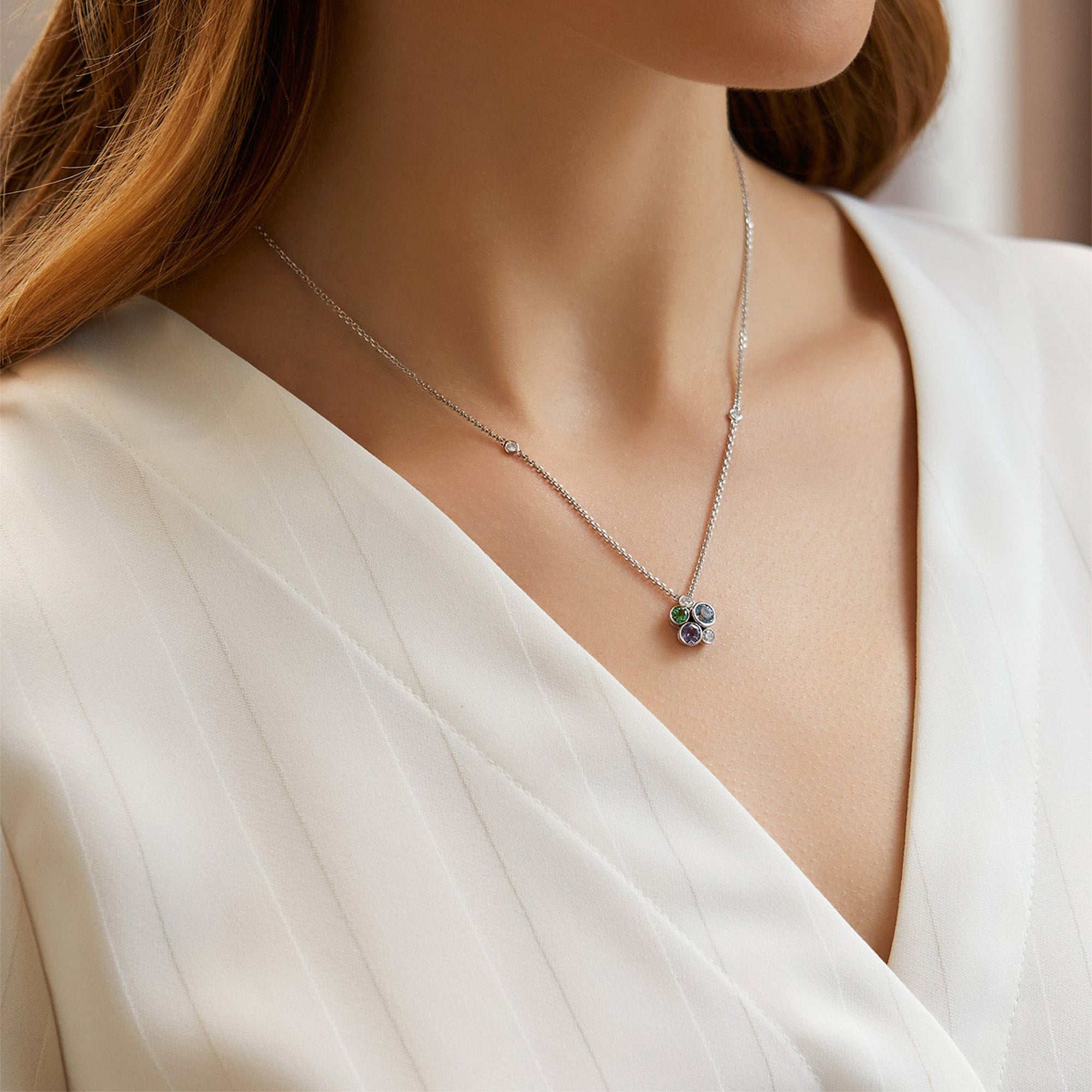 Raindance Watercolour White Gold Cluster Pendant