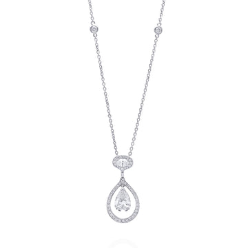 Vintage Palace Pear Diamond Platinum Pendant