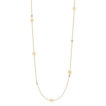 Blossom Long Yellow Gold Charm Necklace