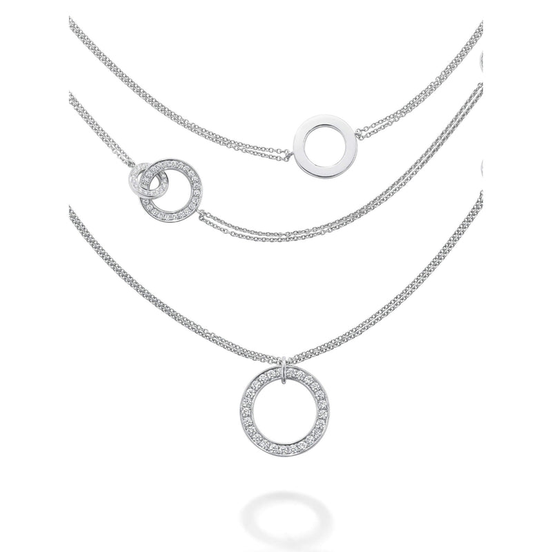 Long Roulette White Gold Diamond Necklace