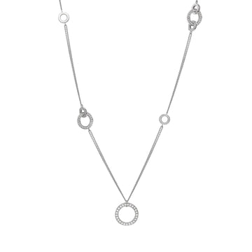 Roulette Long White Gold Diamond Necklace