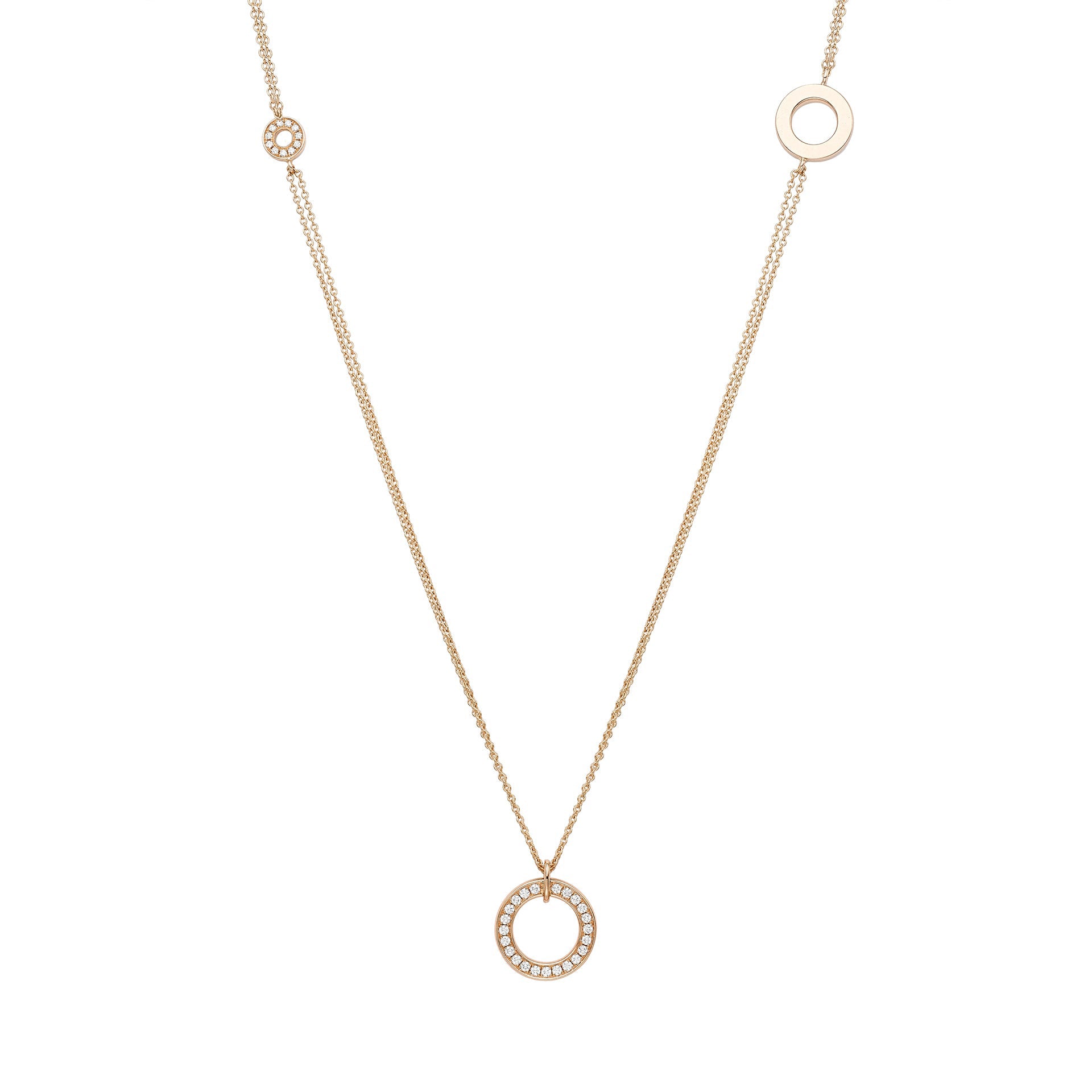 Roulette Long Mini Rose Gold Necklace