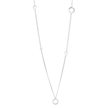 Roulette Long Mini White Gold Necklace