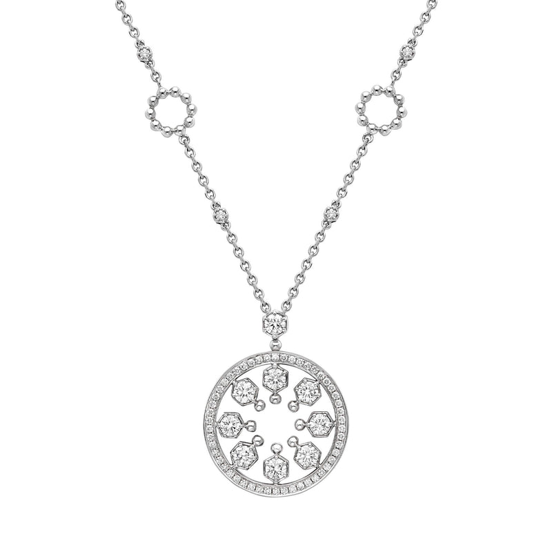 Circus Large White Gold Diamond Pendant