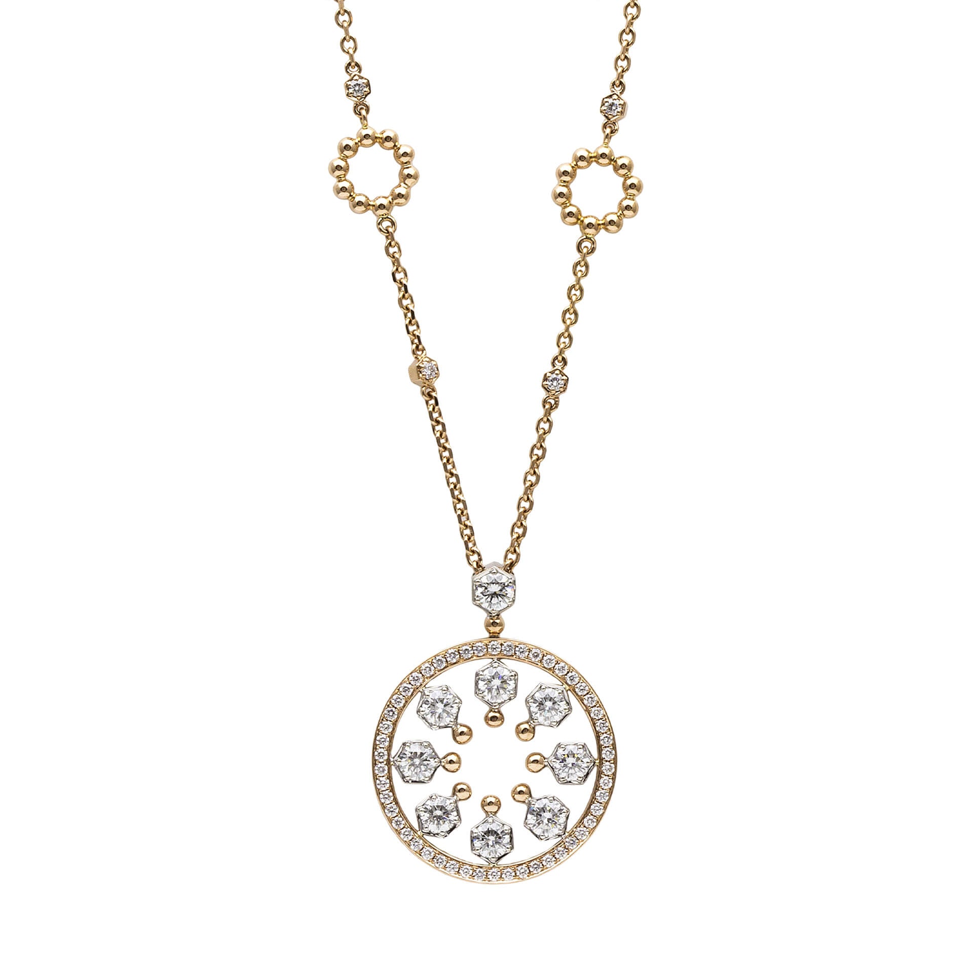 Circus Large Rose Gold Diamond Pendant