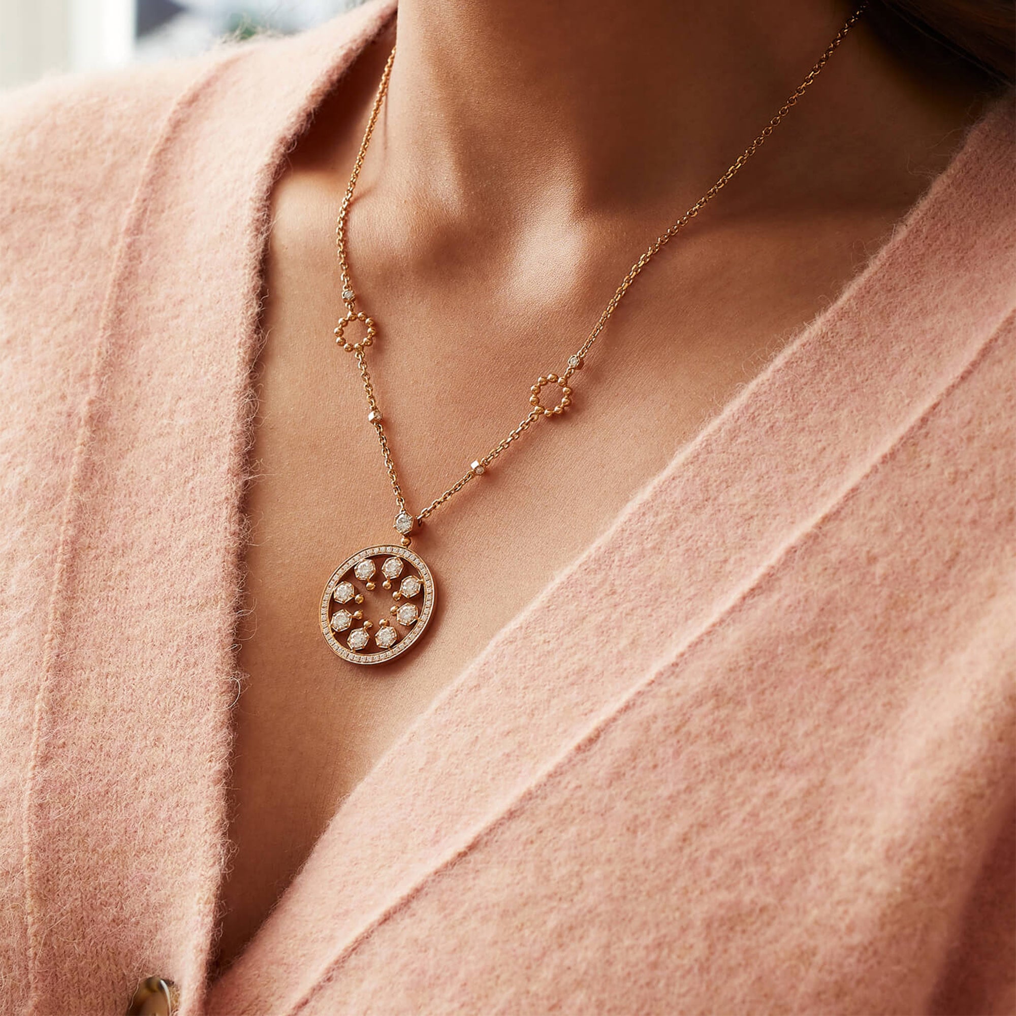 Circus Large Rose Gold Diamond Pendant