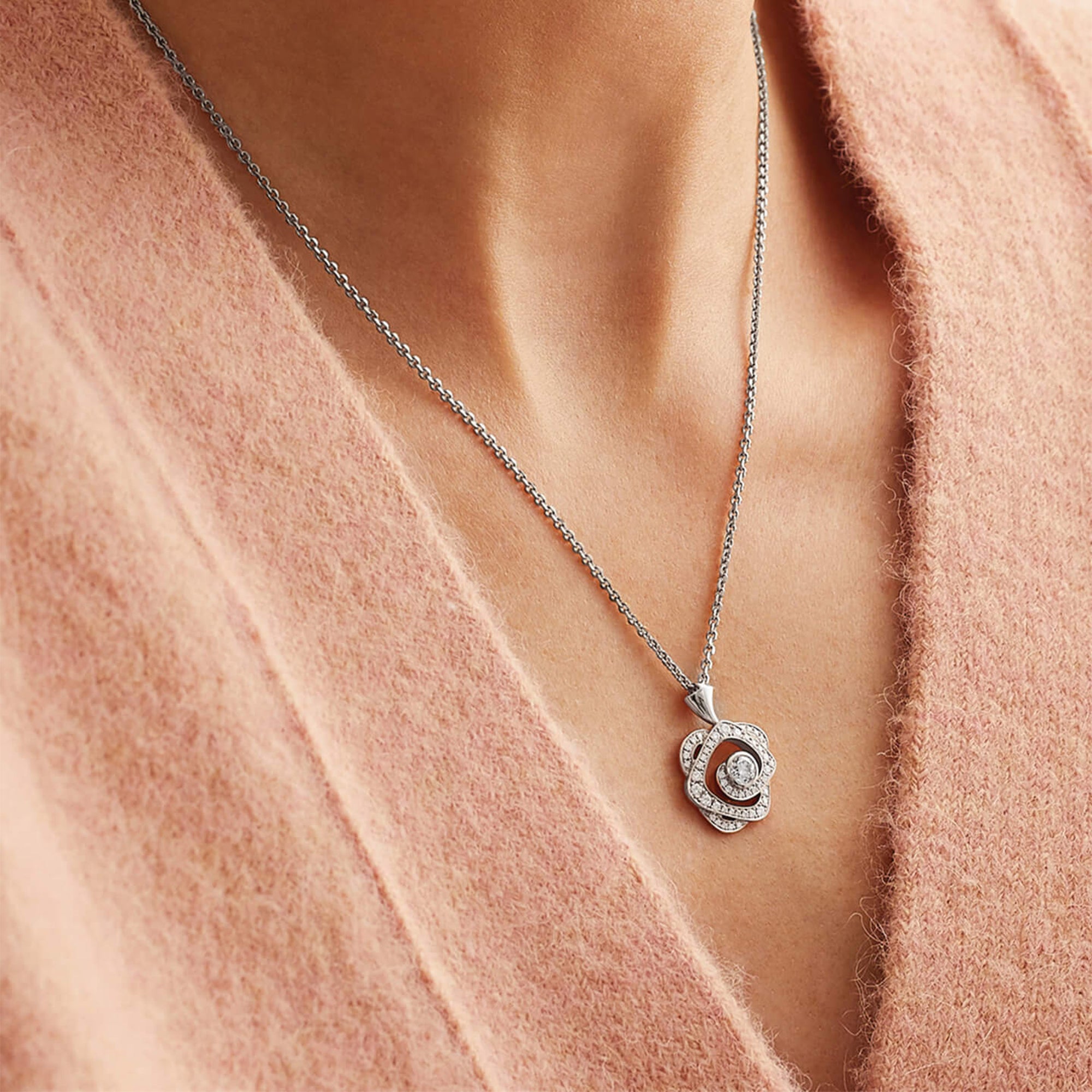 Maymay Rose Platinum Diamond Pendant