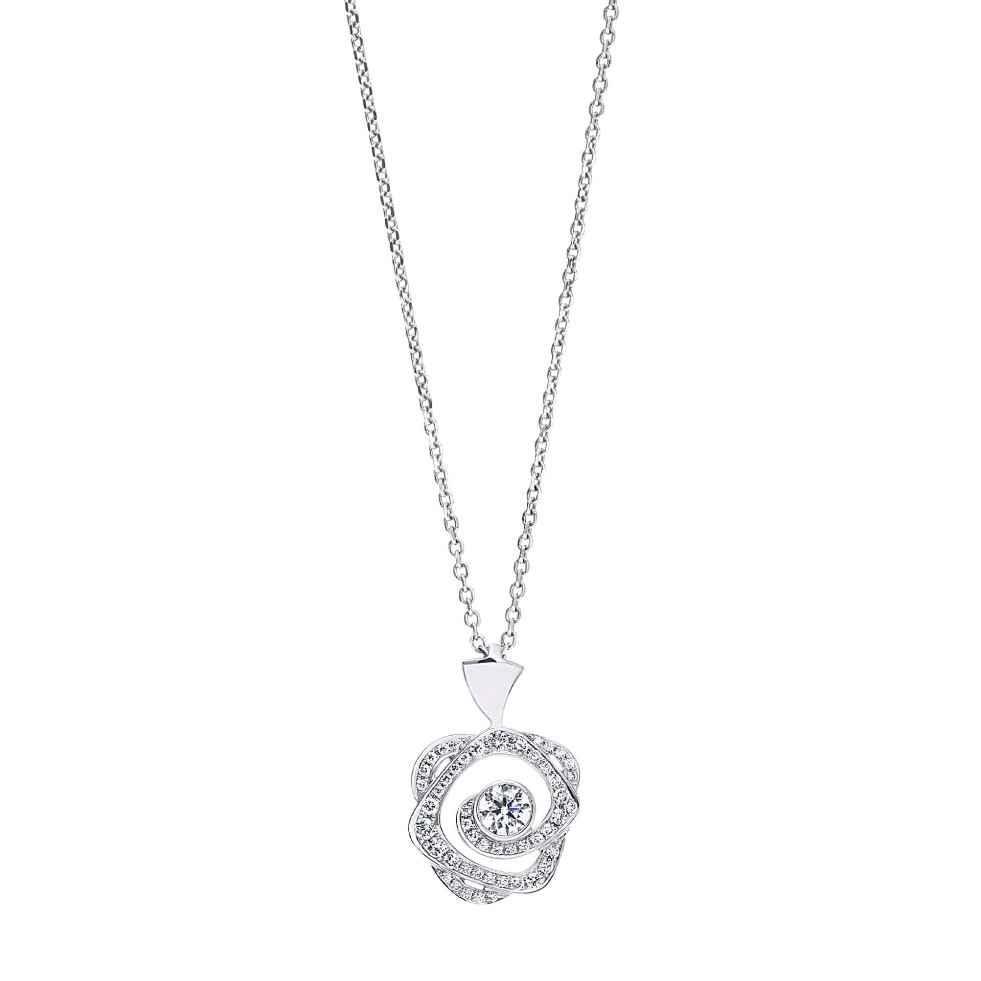 Maymay Rose Platinum Diamond Pendant