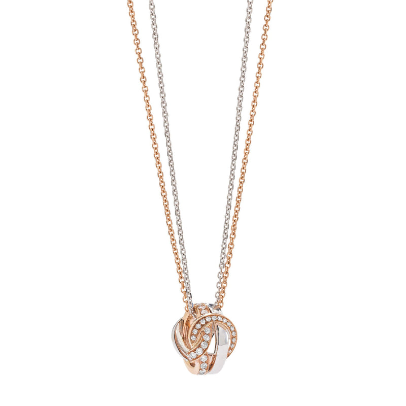 The Knot Rose and White Gold Diamond Pendant