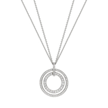 Roulette Large White Gold Double Diamond Pendant