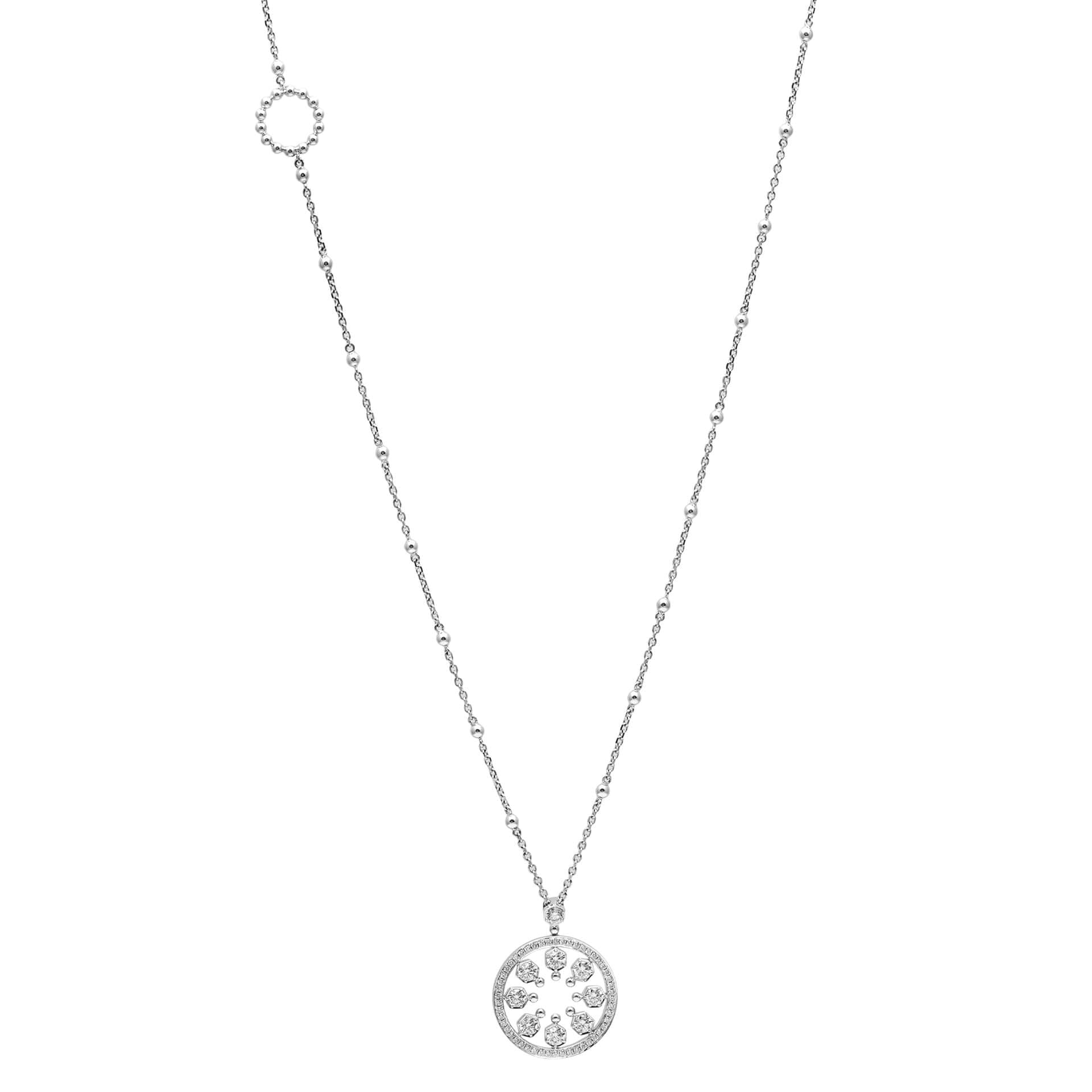 Circus Long White Gold Diamond Necklace