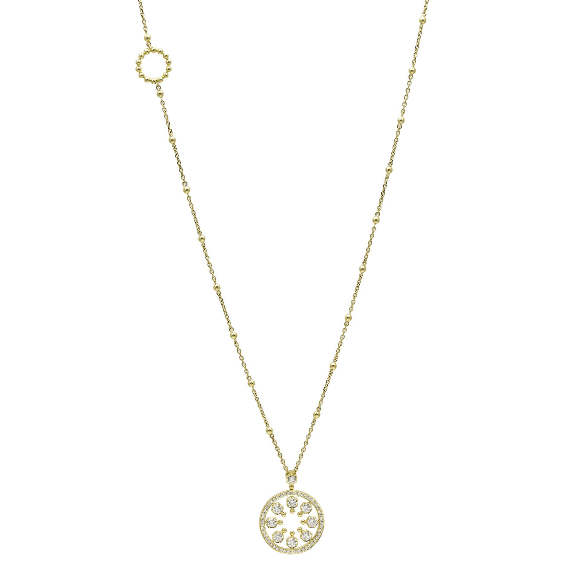 Circus Long Yellow Gold Diamond Necklace