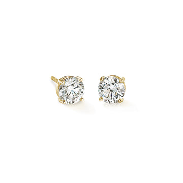 Classic Yellow Gold Diamond Stud Earrings