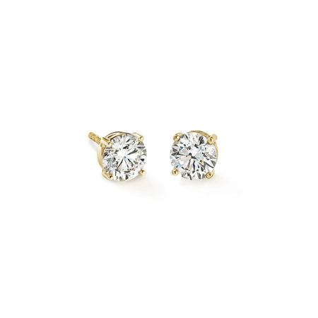 Classic Yellow Gold Diamond Stud Earrings