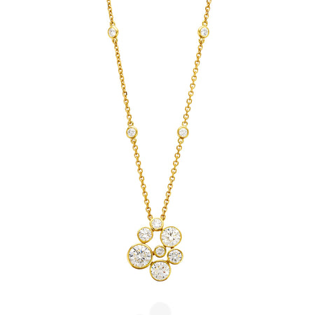 Raindance Yellow Gold Large Diamond Cluster Pendant