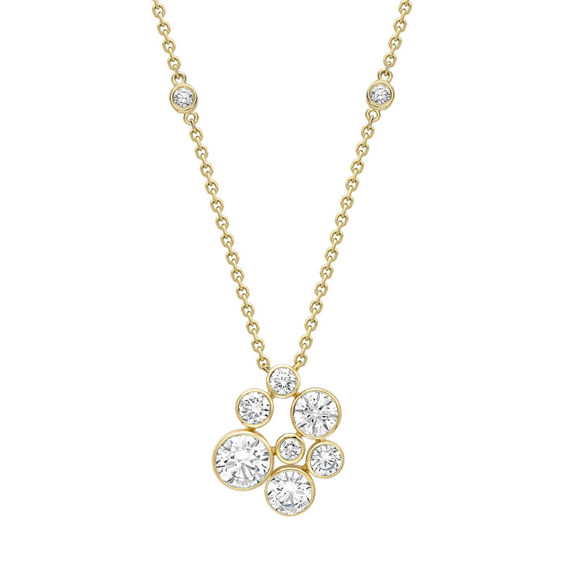 Raindance Yellow Gold Large Diamond Cluster Pendant