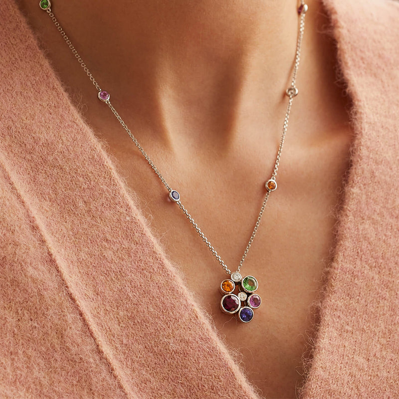 Raindance Rainbow Watercolour White Gold Pendant