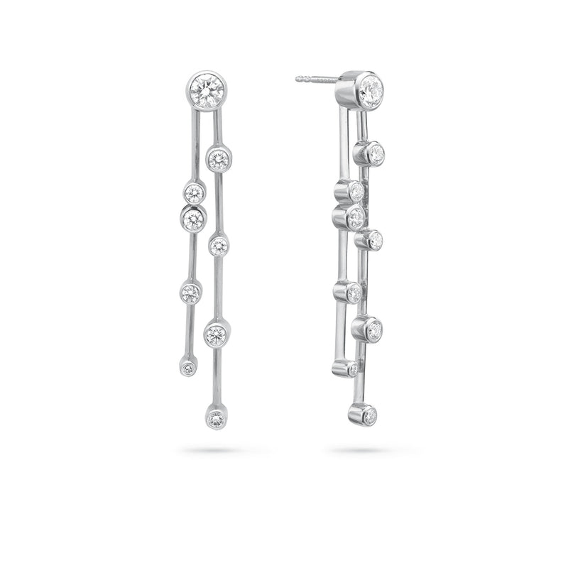 Raindance Long Platinum Diamond Earrings | Boodles