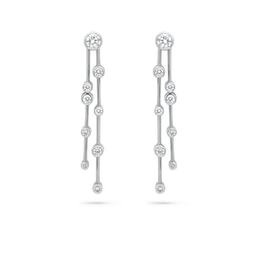 Raindance Long Platinum Diamond Earrings