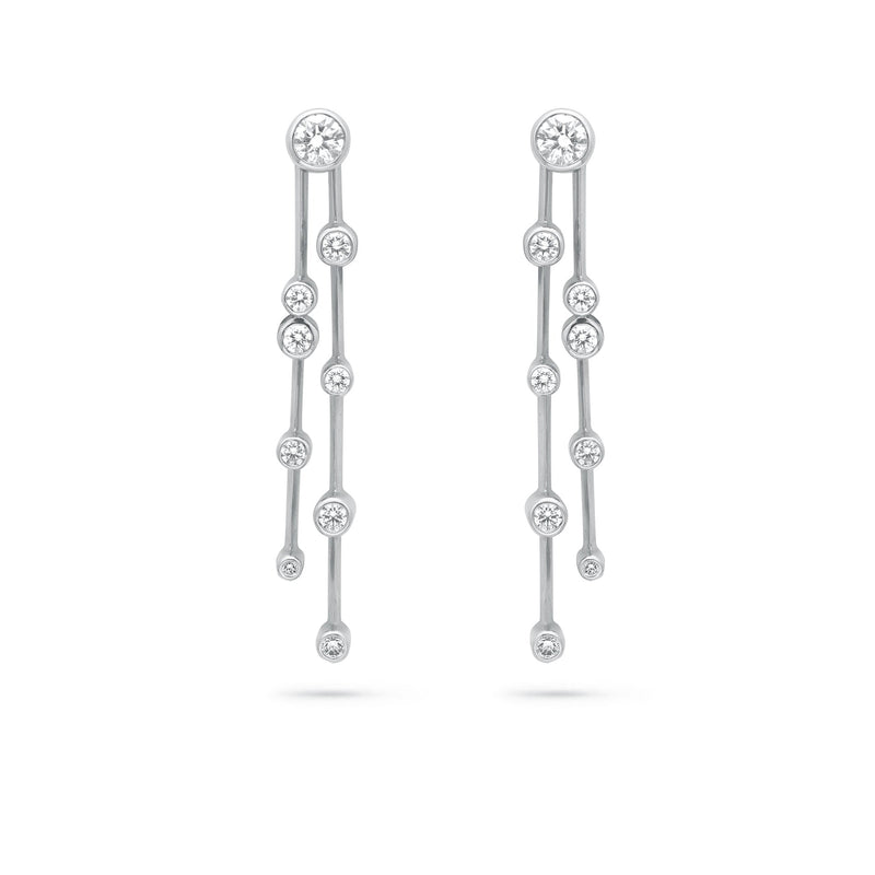 Raindance Long Platinum Diamond Earrings