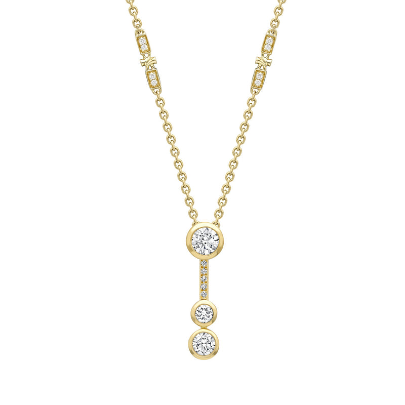 Waterfall Diamond Yellow Gold Pendant