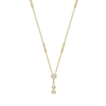 Waterfall Diamond Yellow Gold Pendant