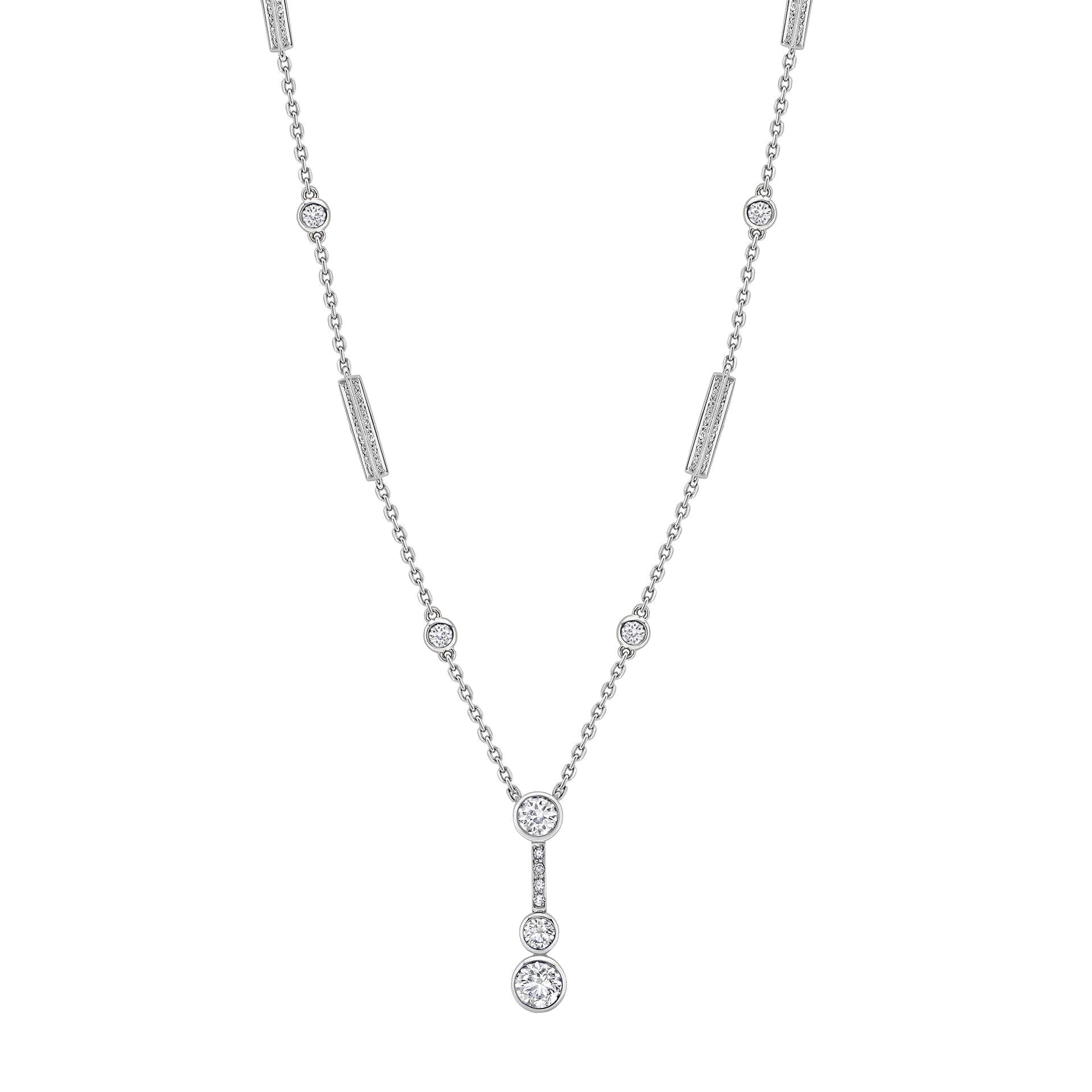Waterfall Diamond Platinum Pendant