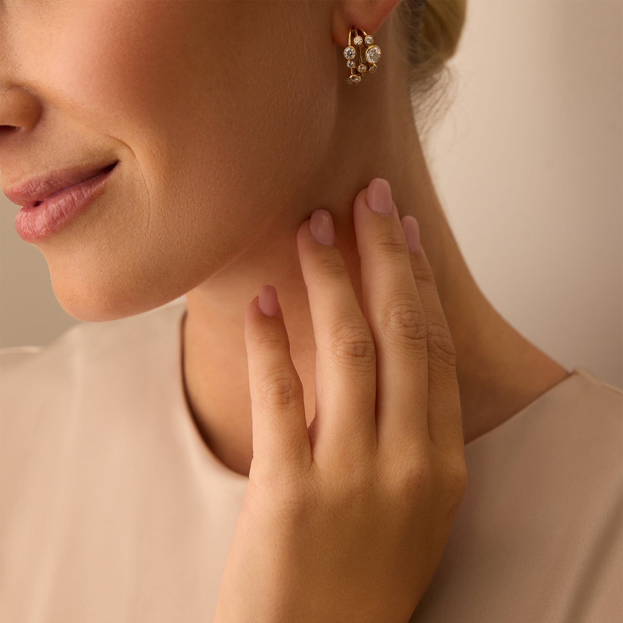 Raindance Large Yellow Gold Diamond Hoop Earrings | Boodles