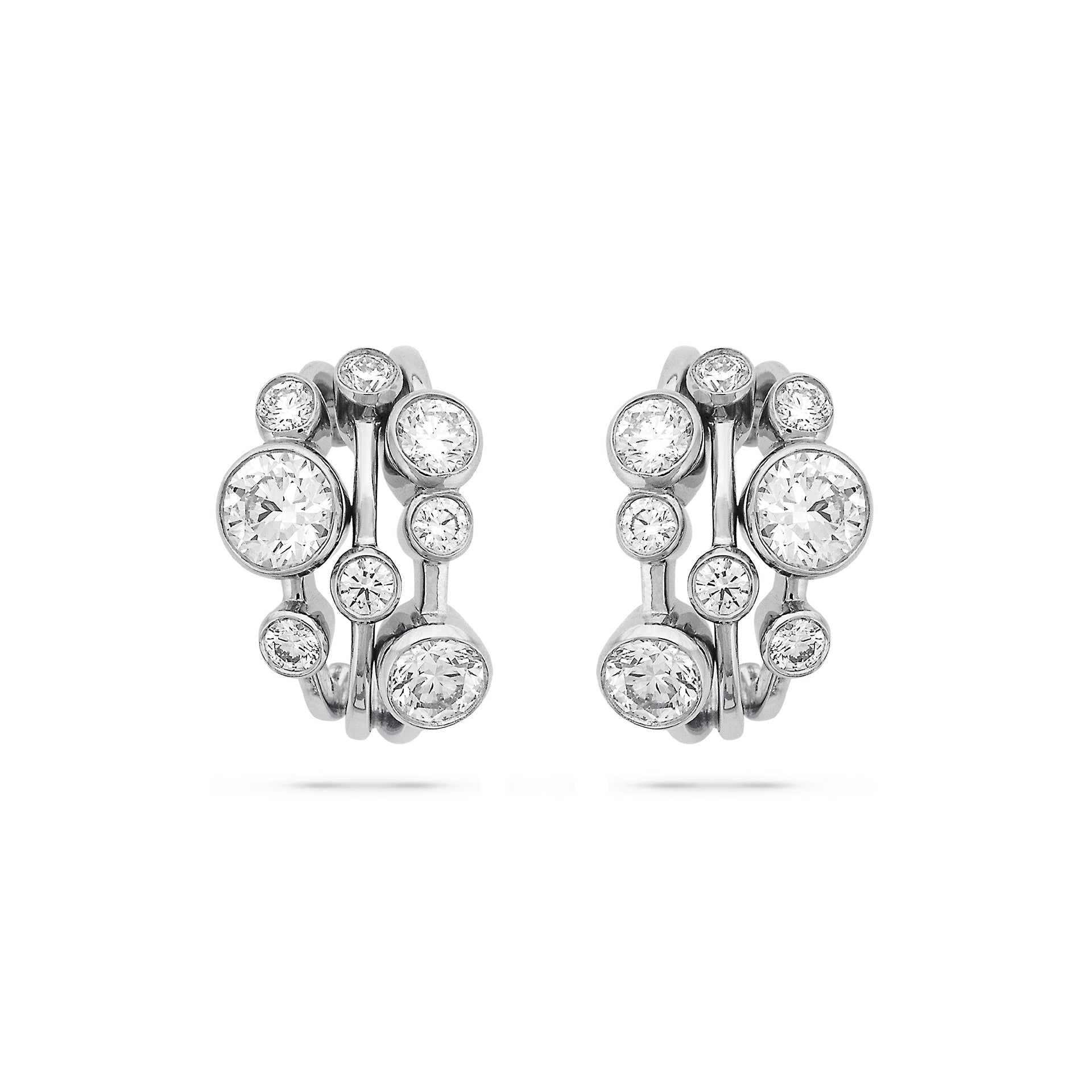 Raindance Large Platinum Diamond Hoop Earrings