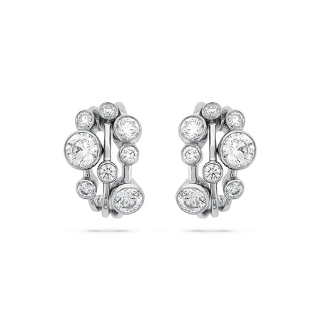 Raindance Large Platinum Diamond Hoop Earrings